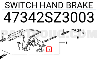Honda 47342SZ3003 SWITCH HAND BRAKE