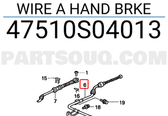 Honda 47510S04013 WIRE A HAND BRKE