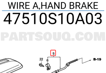 Honda 47510S10A03 WIRE A,HAND BRAKE