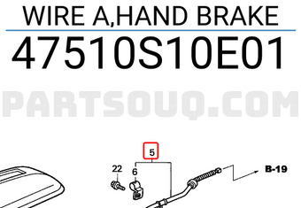Honda 47510S10E01 WIRE A,HAND BRAKE