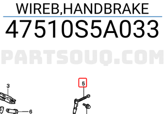 Honda 47510S5A033 WIREB,HANDBRAKE