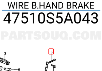 Honda 47510S5A043 WIRE B,HAND BRAKE
