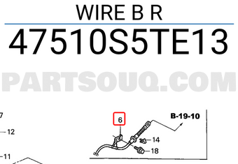 Honda 47510S5TE13 WIRE B R