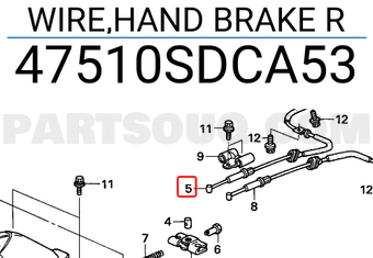 Honda 47510SDCA53 WIRE,HAND BRAKE R