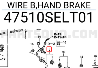 Honda 47510SELT01 WIRE B,HAND BRAKE