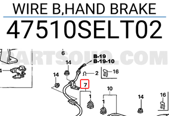 Honda 47510SELT02 WIRE B,HAND BRAKE