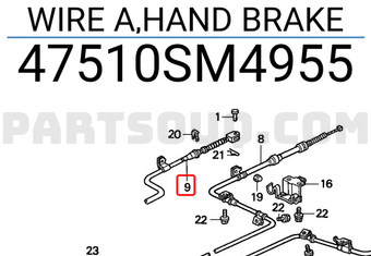 Honda 47510SM4955 WIRE A,HAND BRAKE