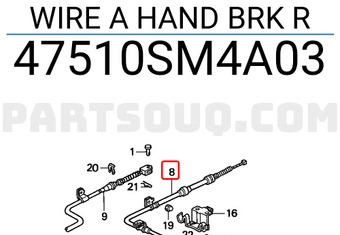 Honda 47510SM4A03 WIRE A HAND BRK R