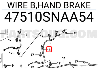 Honda 47510SNAA54 WIRE B,HAND BRAKE