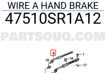 Honda 47510SR1A12 WIRE A HAND BRAKE