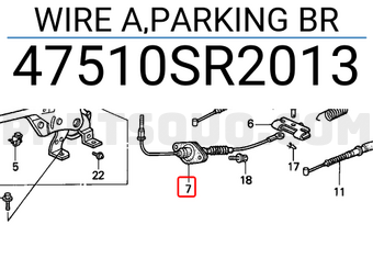 Honda 47510SR2013 WIRE A,PARKING BR