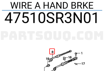 Honda 47510SR3N01 WIRE A HAND BRKE