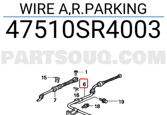 Honda 47510SR4003 WIRE A,R.PARKING