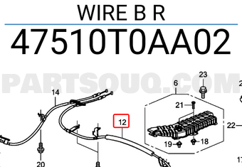 Honda 47510T0AA02 WIRE B R