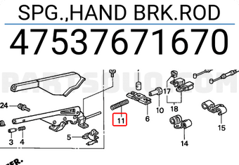 Honda 47537671670 SPG.,HAND BRK.ROD