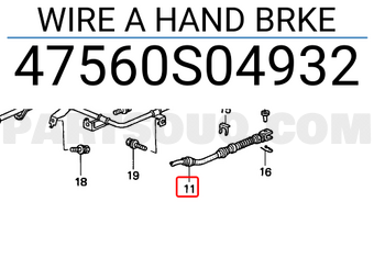 Honda 47560S04932 WIRE A HAND BRKE
