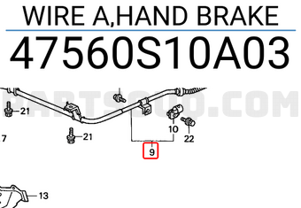 Honda 47560S10A03 WIRE A,HAND BRAKE