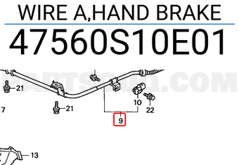 Honda 47560S10E01 WIRE A,HAND BRAKE