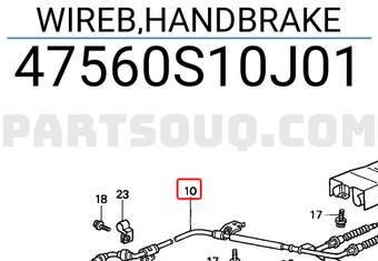 Honda 47560S10J01 WIREB,HANDBRAKE