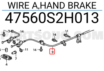 Honda 47560S2H013 WIRE A,HAND BRAKE