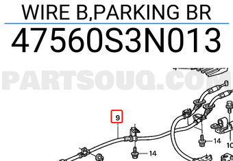 Honda 47560S3N013 WIRE B,PARKING BR