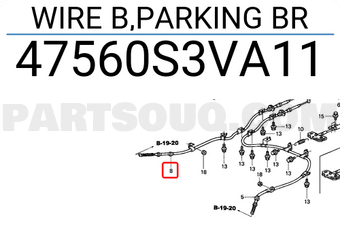 Honda 47560S3VA11 WIRE B,PARKING BR