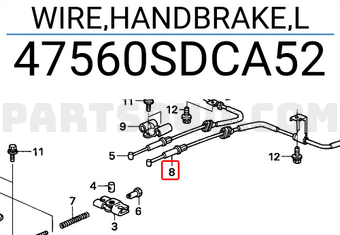 Honda 47560SDCA52 WIRE,HANDBRAKE,L
