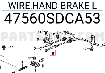 Honda 47560SDCA53 WIRE,HAND BRAKE L