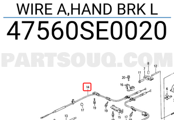 Honda 47560SE0020 WIRE A,HAND BRK L