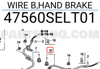 Honda 47560SELT01 WIRE B,HAND BRAKE
