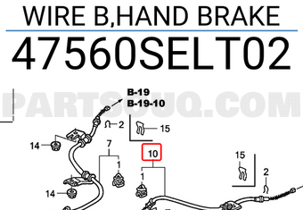 Honda 47560SELT02 WIRE B,HAND BRAKE