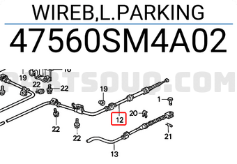 Honda 47560SM4A02 WIREB,L.PARKING