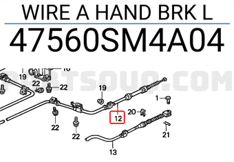 Honda 47560SM4A04 WIRE A HAND BRK L