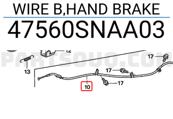 Honda 47560SNAA03 WIRE B,HAND BRAKE