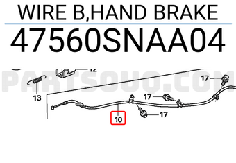 Honda 47560SNAA04 WIRE B,HAND BRAKE