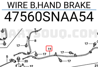 Honda 47560SNAA54 WIRE B,HAND BRAKE