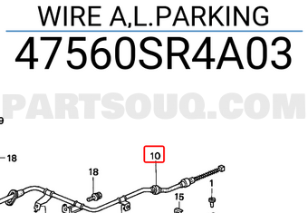 Honda 47560SR4A03 WIRE A,L.PARKING