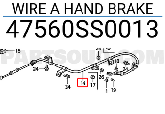 Honda 47560SS0013 WIRE A HAND BRAKE