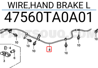Honda 47560TA0A01 WIRE,HAND BRAKE L