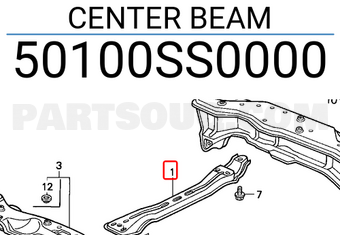 Honda 50100SS0000 CENTER BEAM