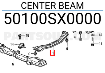 Honda 50100SX0000 CENTER BEAM