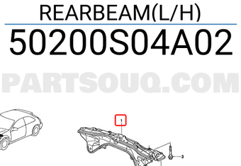 Honda 50200S04A02 REARBEAM(L/H)