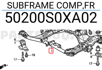 Honda 50200S0XA02 SUBFRAME COMP,FR