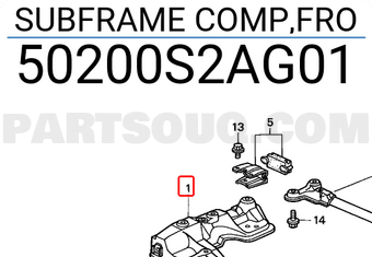 Honda 50200S2AG01 SUBFRAME COMP,FRO