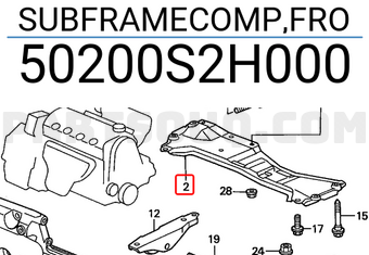 Honda 50200S2H000 SUBFRAMECOMP,FRO