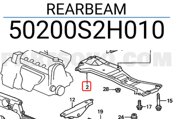 Honda 50200S2H010 REARBEAM