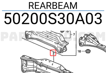 Honda 50200S30A03 REARBEAM