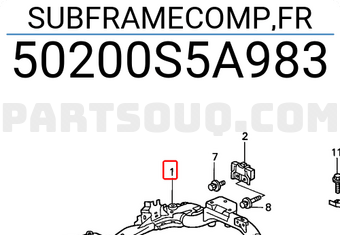 Honda 50200S5A983 SUBFRAMECOMP,FR