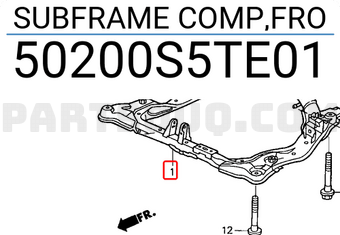 Honda 50200S5TE01 SUBFRAME COMP,FRO