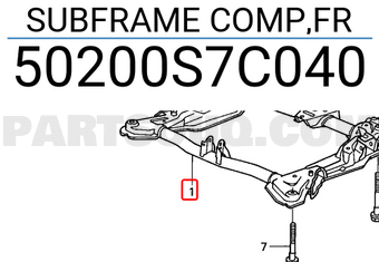 Honda 50200S7C040 SUBFRAME COMP,FR